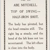 Abe Mitchell. Top of swing - half-iron shot.