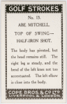 Abe Mitchell. Top of swing - half-iron shot.