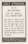 Abe Mitchell. Top of swing - full mashie shot.