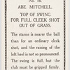 Abe Mitchell. Top of swing for full cleek shot out of grass.