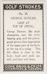 George Duncan. Grip at top of swing.