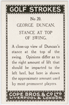 George Duncan. Stance at top of swing.