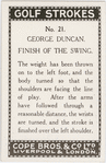 George Duncan. Finish of the swing.