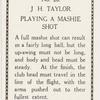 J. H. Taylor. Playing a mashie shot.