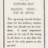 Edward Ray. Mashie iron- top of swing.