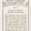 Finish of swing, brassie or driver.