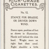 Stance for brassie or driver down wind.