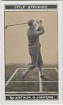 Finish of swing for brassie or driver against wind.