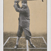 Top of swing for cleek shot.