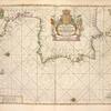 Pas-caart van Hispangien, vertoonende de Custen van Granade, Andaluzie, Algarve, Portugael, Galissien en Biscajen, met een gedeelte van Vranckrijck streckende van Heyssant tot de Straet van Gibralter.