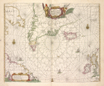 Pascaerte van Groen-landt,Yslandt, Straet Davids en Ian Mayen eylandt hoemen de selvige van Hitlandt en de Noortcusten van Schotlandt en Yrlandt beseylen mach.