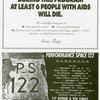 During This Program at Least 6 People with AIDS Will Die (Original ad in the Bessies Award program)
