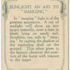 Sunlight an aid to "ranging"