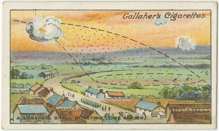 A shrapnel shell bursting. - NYPL Digital Collections