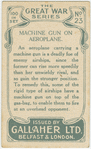 Machine gun on aeroplane.