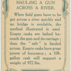 Hauling a gun across a river.