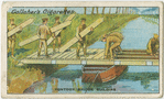 Pontoon bridge building.