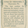 Types of trenches. Observation pit.