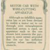 Motor car with wire-cutting apparatus.