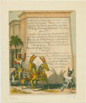 Egyptian chariot pulled by two decorated horses