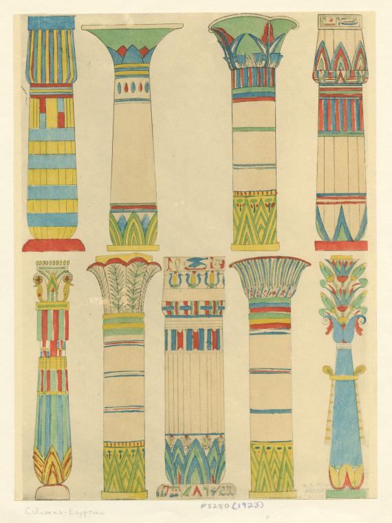 Egyptian columns NYPL Digital Collections