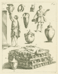 Cinerary urns and funeral pyre, Rome.