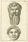 Marble and terra-cotta Roman theatre masks