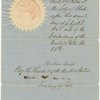 Original order suspending the writ of habeas corpus between New York and Washington. Countersigned by William Henry Seward