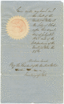 Original order suspending the writ of habeas corpus between New York and Washington. Countersigned by William Henry Seward