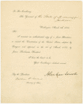 Printed letter signed To the Governor of the State of Mississippi. Countersigned by William H. Seward, Secretary of State