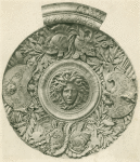 Circular relief with Medusa head at center