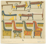 Egyptian beds, chairs and chests