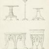 Quatre supports de lampes et un petit candélabre également trouvés à Pompei
