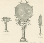 Front, rear, and side views of ancient Greek mirror