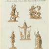 Classical sculpture depicting Diana, Vulcan and Minerva