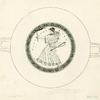 Greek kylix depicting Artemis holding a torch and bow and arrow