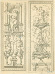 The Fates, after a Vatican tapestry border by Raphael, in two sections