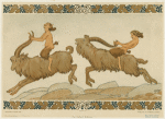 Fauns riding goats