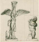 Statue of Ganymede being carried away by the eagle ; Sculptural fragment of Ganymede (inset)