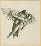 Eagle flying with Ganymede