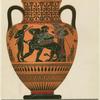 Amphora depicting Hercules slaying the Nemean lion as the goddess Athena looks on