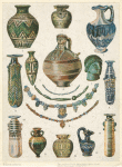 Phoenician glass vessels and necklaces