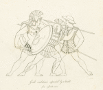 Greek combatants separated by a herald; from a fictile vase