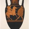Attic amphora, a Greek and Amazon in combat