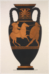 Attic amphora, a Greek and Amazon in combat
