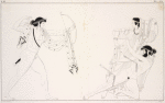 Apollo shoots arrows into Tityus, who abducted Latona