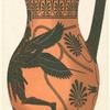 Attic jug, late black figure period, possibly depicting the winged soul of a hero