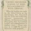 Torpedo destroyer tearing up wire entanglements with grapnel.