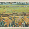 Firing grapnel to tear down wire entanglements.