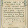 Dropping darts from an aeroplane.